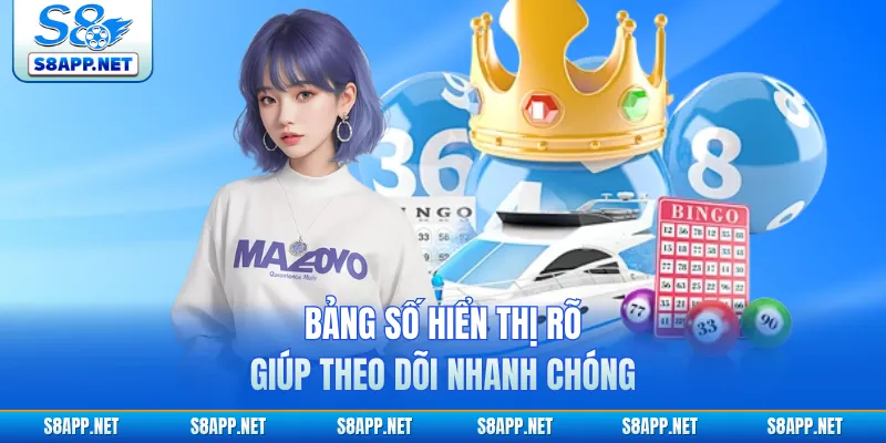 Bảng số hiển thị rõ giúp theo dõi nhanh chóng